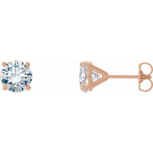 14K Rose 1 CTW Diamond 4-Prong Cocktail-Style Earrings - 297626118P