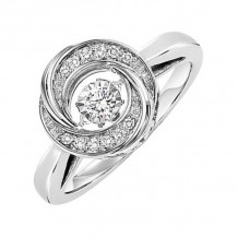 Gems One Silver (SLV 995) Diamond Rhythm Of Love Fashion Ring  - 1/10 ctw - ROL1174-SSWD