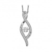 Gems One 10KT White Gold & Diamond Rhythm Of Love Neckwear Pendant  - 1/4 ctw - ROL1201-1WC