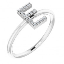 14K White .06 CTW Diamond Initial E Ring - 1238346020P