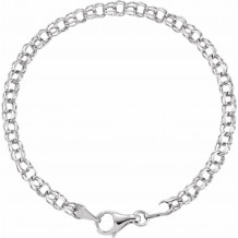 14K White 3.75 mm Solid 7 Charm Bracelet - CH158244312P