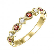 Gems One 10Kt Yellow Gold Diamond (1/20Ctw) & Garnet (1/6 Ctw) Ring - FR1213-1YD