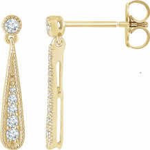 14K Yellow 1/6 CTW Diamond Teardrop Earrings - 65273160001P