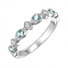 Gems One 10Kt White Gold Diamond (1/20Ctw) & Blue Topaz (1/6 Ctw) Ring - FR1212-1WD