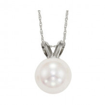 Gems One 14Kt White Gold Pearl (1/2 Ctw) Pendant - PP6.5AAA-4W