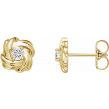 14K Yellow 1/5 CTW Diamond Knot Earrings - 86656601P