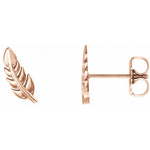 14K Rose Leaf Earrings - 86459607P