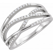 14K White 1/5 CTW Diamond Criss-Cross Ring - 1226586001P