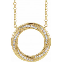 14K Yellow 1/5 CTW Diamond Circle 16-18 Necklace - 653535601P