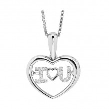 Gems One 10KT White Gold & Diamond Rhythm Of Love Neckwear Pendant  - 1/10 ctw - ROL1240-1WC