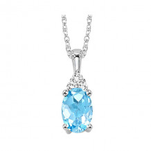 Gems One 10Kt White Gold Diamond (1/50Ctw) & Blue Topaz (1/2 Ctw) Pendant - FP4030-1WDB