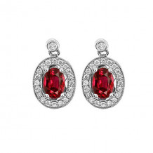 Gems One 14Kt White Gold Diamond (1/4Ctw) & Ruby (1 Ctw) Earring - RPT710E-4WCR