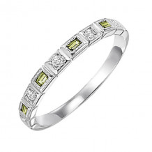 Gems One 10Kt White Gold Diamond (1/10Ctw) & Peridot (1/6 Ctw) Ring - FR1203-1WD