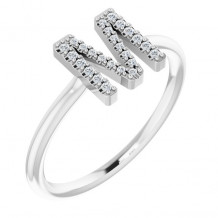 14K White .07 CTW Diamond Initial M Ring - 1238346060P