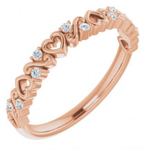 14K Rose .08 CTW Heart Diamond Anniversary Band - 124102602P