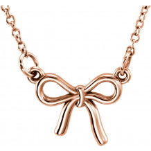 14K Rose Tiny Poshu00ae Knotted Bow 16-18 Necklace - 858021003P