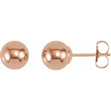 14K Rose 6 mm Ball Earrings - 208651021P