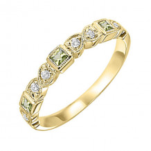 Gems One 14Kt Yellow Gold Diamond (1/10Ctw) & Peridot (1/6 Ctw) Ring - FR1233-4YD