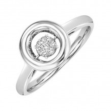 Gems One Silver (SLV 995) Diamond Rhythm Of Love Fashion Ring  - 1/10 ctw - ROL1173-SSWD
