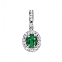 Gems One 14Kt White Gold Diamond (1/8Ctw) & Emerald (5/8 Ctw) Pendant - RPT710P-4WCE
