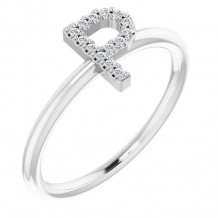 14K White .07 CTW Diamond Initial P Ring - 1238346075P