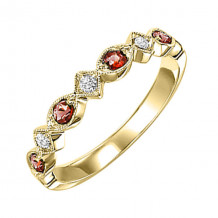 Gems One 14Kt Yellow Gold Diamond (1/20Ctw) & Garnet (1/6 Ctw) Ring - FR1237-4YD