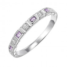 Gems One 14Kt White Gold Diamond (1/10Ctw) & Syn Alexandrite (1/8 Ctw) Ring - FR1269-4WD