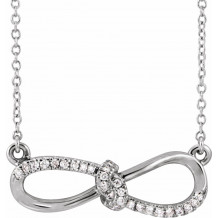14K White 1/8 CTW Diamond Infinity-Inspired 18 Necklace - 65243860000P