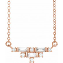 14K Rose 1/4 CTW Diamond Art Deco 18 Necklace - 86930607P