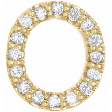 14K Yellow .07 CTW Diamond Single Initial O Earring - 867976072P