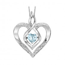 Gems One Silver Diamond (1/50 Ctw) & Created-Aquamarine (1/4 Ctw) Pendant - ROL1165A