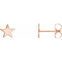 14K Rose Star Earrings - 86457602P