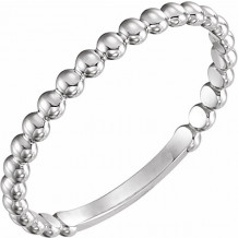 14K White 2 mm Stackable Bead Ring - 516081001P