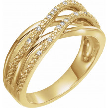 14K Yellow .06 CTW Diamond Criss-Cross Ring - 65231460000P