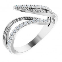 14K White 1/4 CTW Diamond Bypass Ring - 123969600P