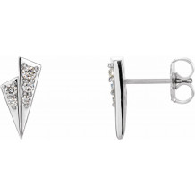 14K White 1/6 CTW Diamond Geometric Earrings - 86842600P