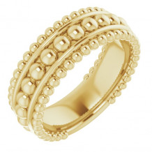 14K Yellow Beaded Ring - 51677102P