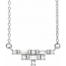 14K White 1/4 CTW Diamond Art Deco 16 Necklace - 86930600P