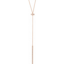 14K Rose 1/4 CTW Diamond Bar Y 15-17 Necklace - 65346460002P