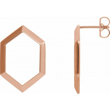 14K Rose Geometric Drop Earrings - 87020602P