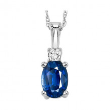 Gems One 14Kt White Gold Diamond (1/20Ctw) & Sapphire (5/8 Ctw) Pendant - NP706-4WCS