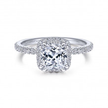 Gabriel & Co. 14k White Gold Contemporary Halo Engagement Ring - ER14962C6W44JJ