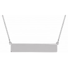 14K White Bar 17.5 Necklace - 857782002P