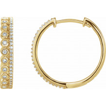 14K Yellow 1/3 CTW Diamond Geometric Hoop Earrings - 653409600P