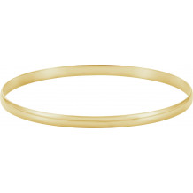 14K Yellow 6 mm Half Round Bangle 7 3/4 Bracelet - BRC111649P