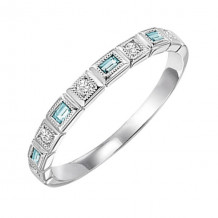 Gems One 14Kt White Gold Diamond (1/12Ctw) & Aquamarine (1/10 Ctw) Ring - FR1268-4WD