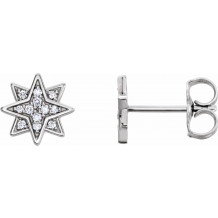 14K White .08 CTW Diamond Star Earrings - 86435600P