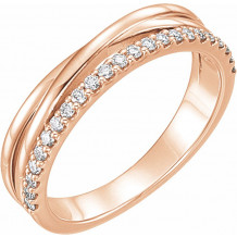 14K Rose 1/4 CTW Diamond Criss-Cross Ring - 122872602P