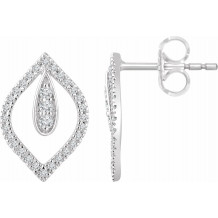 14K White 1/4 CTW Diamond Freeform Earrings - 65285960002P