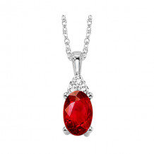 Gems One 10Kt White Gold Diamond (1/50Ctw) & Garnet (1/2 Ctw) Pendant - FP4019-1WDG